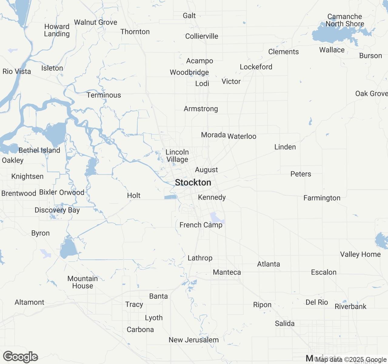 Map of Stockton
