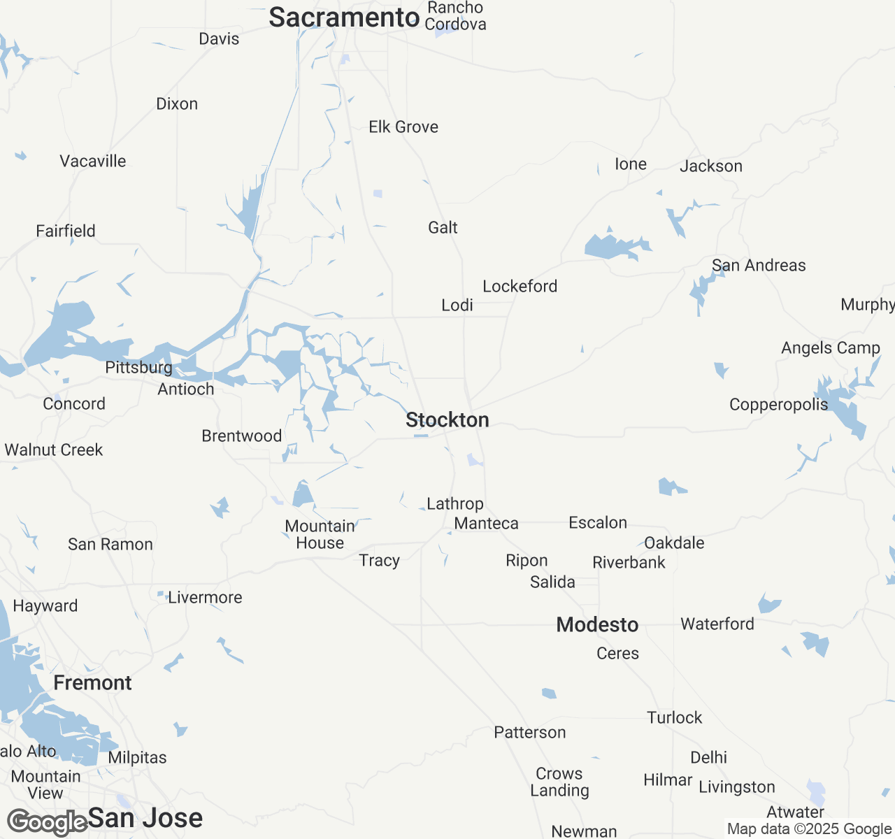 Map of Stockton